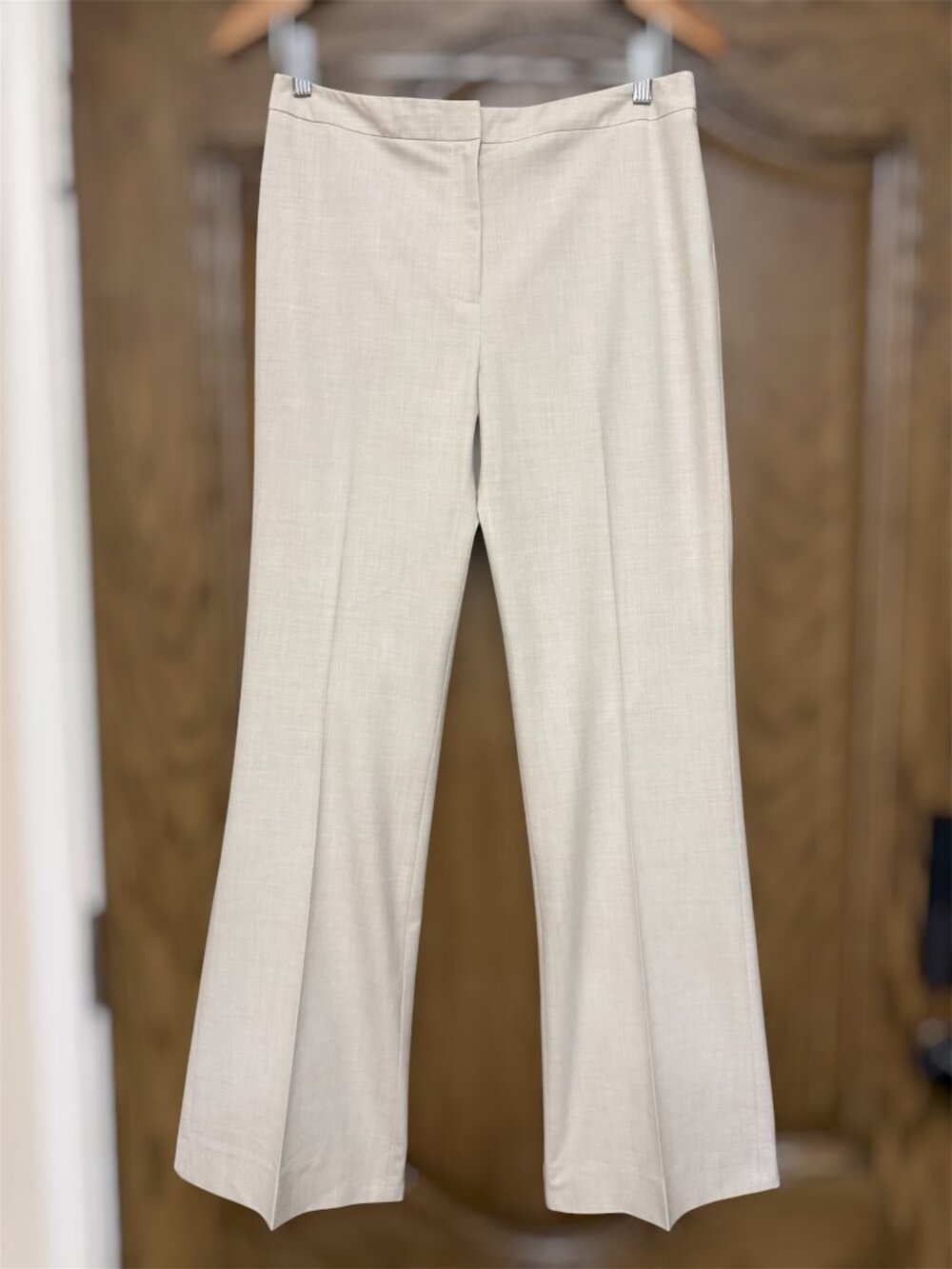 Alex Marie Beige Linen Look Pants Straight Leg Stretch Business Dress Slacks